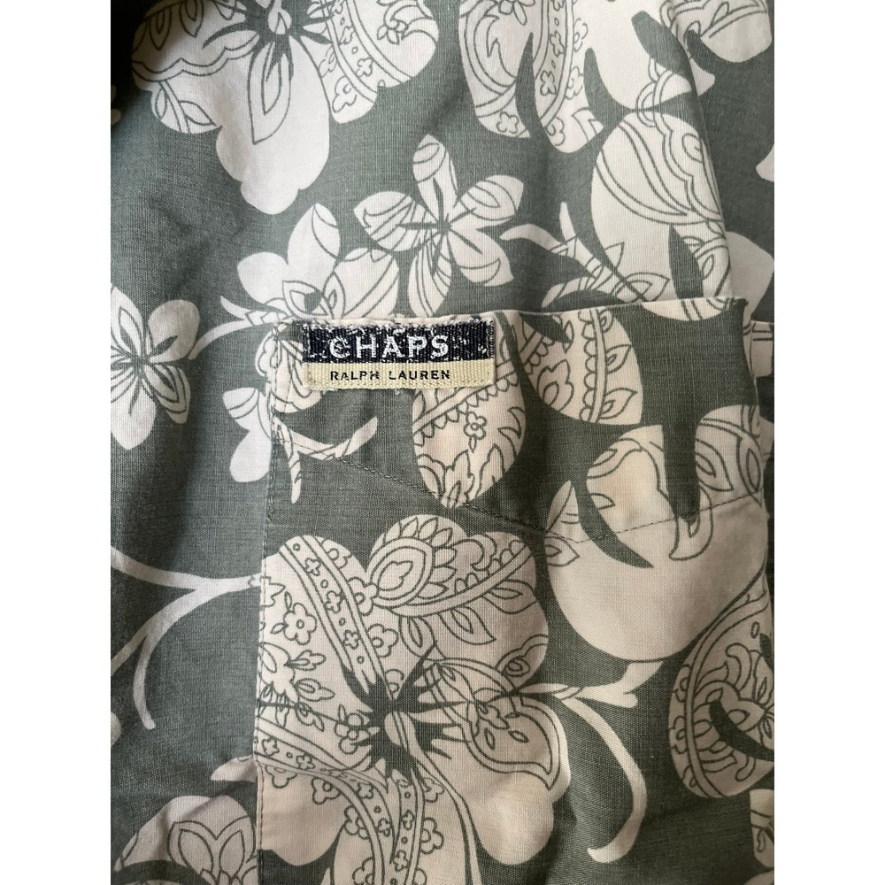 Chaps Ralph Lauren Floral Button Up Short Sleeve Shirt Men's - Picture 2 of 6